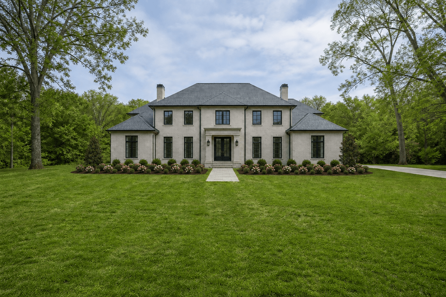 Proposed front garden with azaleas, boxwoods, and magnolias