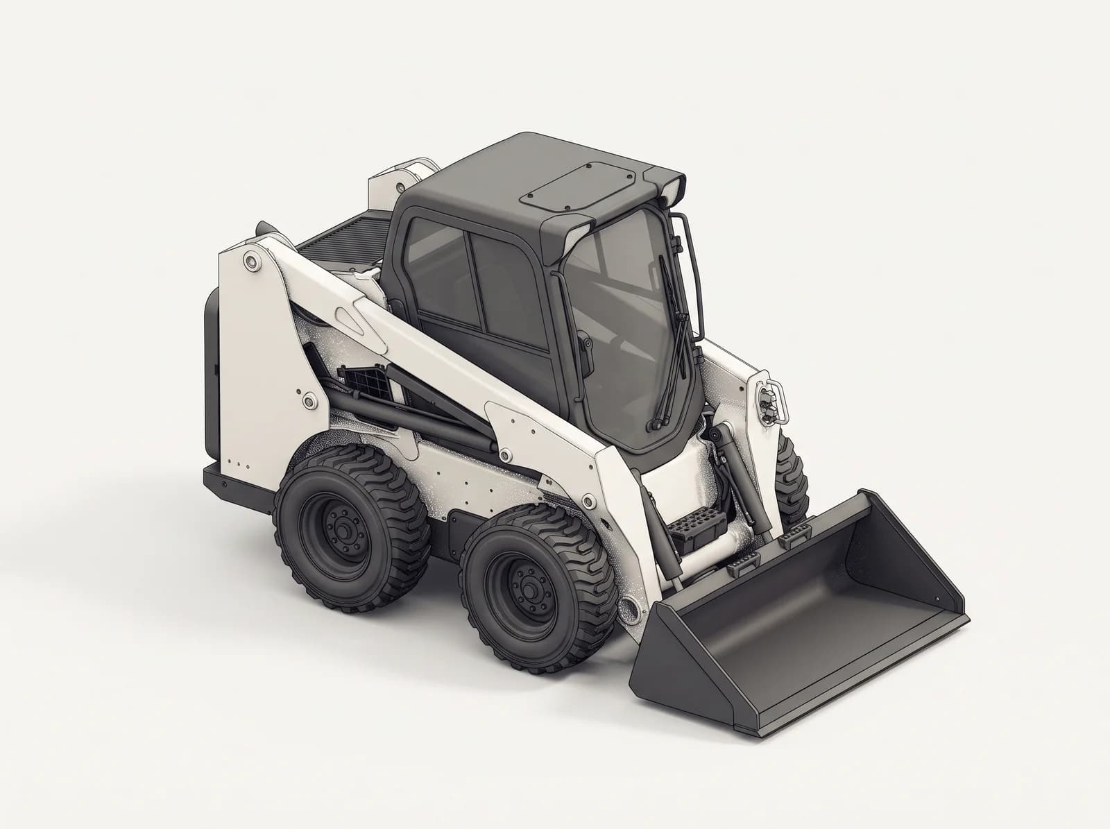Premium compact skid-steer loader illustration